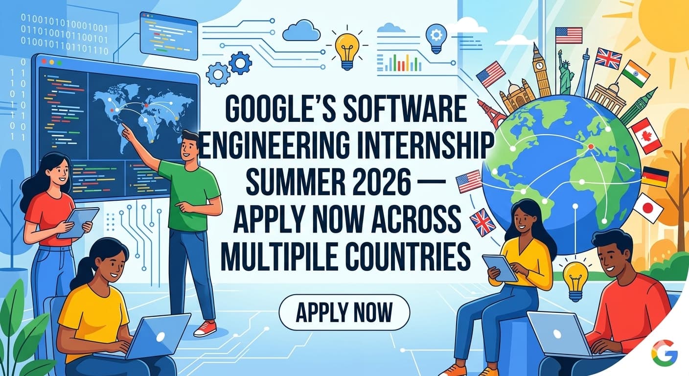 Google's Software Engineering Internship Summer 2026 — Apply Now Across Multiple Countries